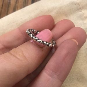 Authentic Pandora heart stack ring sz 5